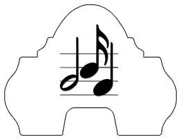 DARAY-L-382-BK-WT Black Music Notes White